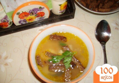 Фото рецепта: «Гороховый суп с сухариками»