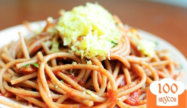 Фото рецепта: «Спагетти с базиликом и помидорами»