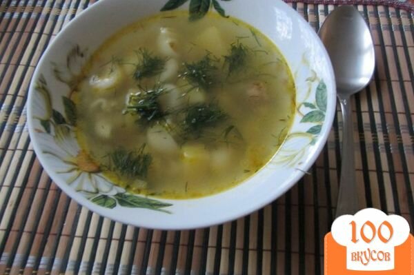 Фото рецепта: «Макаронный суп с куриными сердечками»