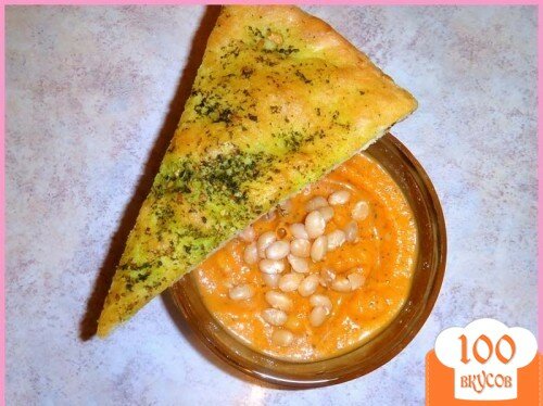 Фото рецепта: «Овощной запеченый крем-суп с тыквой и фасолью»