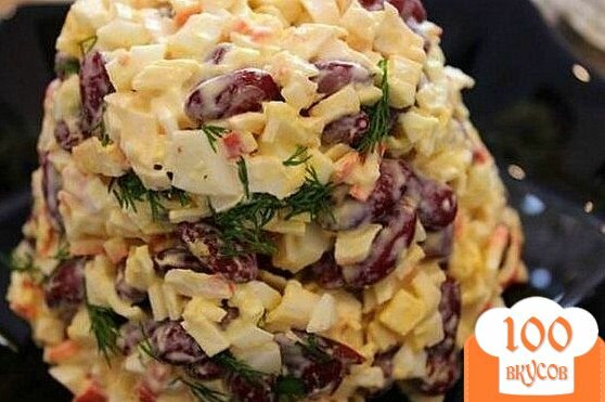 Фото рецепта: «Крабовый салат с фасолью»