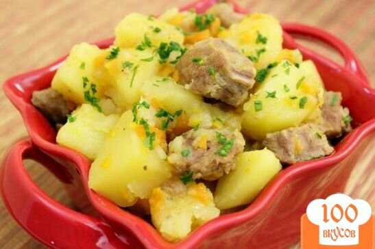 Фото рецепта: «Картофель тушёный с мясом»