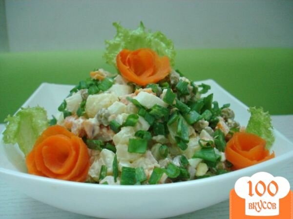 Фото рецепта: «Салат с копчёной курицей»