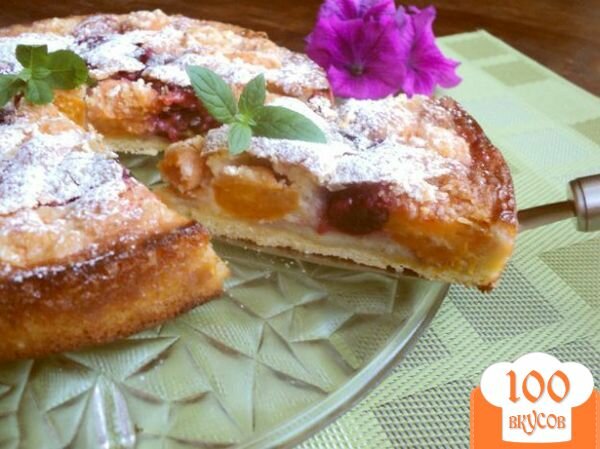 Фото рецепта: «Пирог с франжипаном и фруктами»