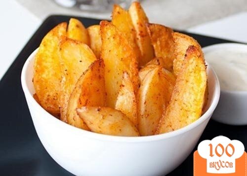 Фото рецепта: «Картофель дольками в духовке»