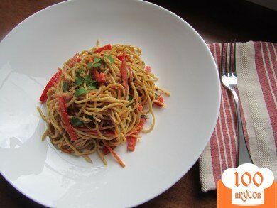 Фото рецепта: «Арахисовые спагетти с кунжутом»