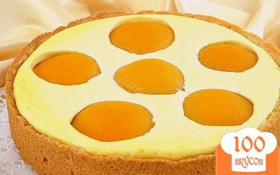 Фото рецепта: «Творожный пирог с персиками»