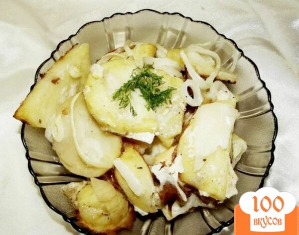 Фото рецепта: «Картофель маринованный, запеченный с луком»