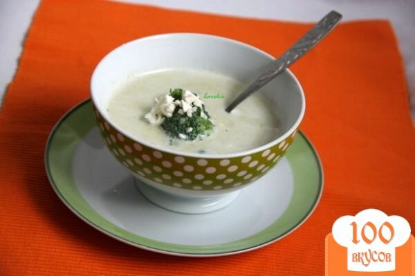 Фото рецепта: «Брокколи крем-суп с творожной горгонзолой»