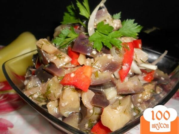 Фото рецепта: «Салат из баклажанов и перца»