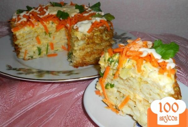 Фото рецепта: «Тортик из капустных блинчиков»