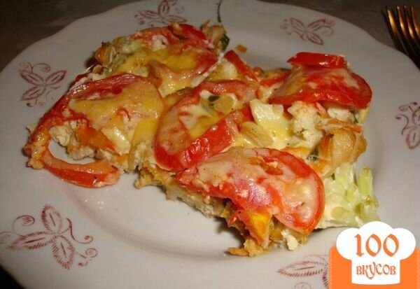 Фото рецепта: «Цветная капуста с яйцом и помидорами»