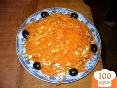 Фото рецепта: «Салат из корейской морковки с ветчиной»