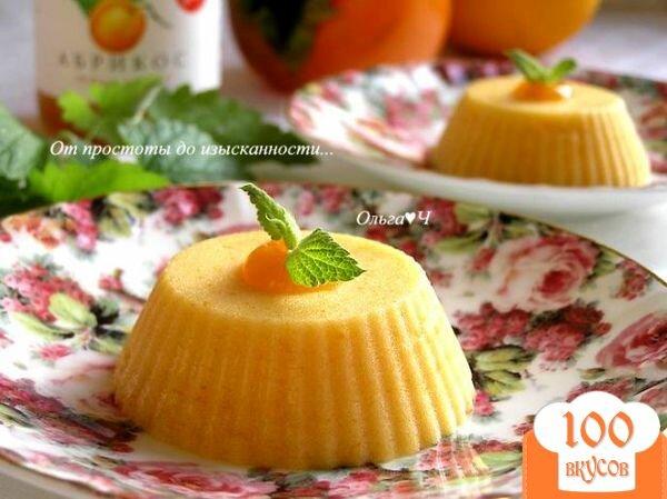 Фото рецепта: «Пирожное-суфле из хурмы с абрикосовым конфитюром "Оранжевые облака"»