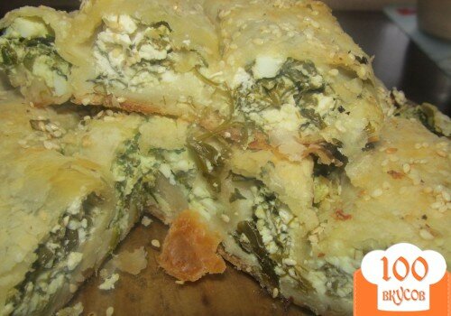 Фото рецепта: «Спанакопита -традиционный греческий пирог со шпинатом»