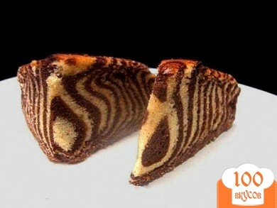 Фото рецепта: «Шоколадно-ванильный торт Зебра»