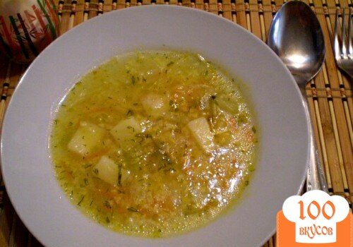 Фото рецепта: «Суп пшенный с молодой капустой»