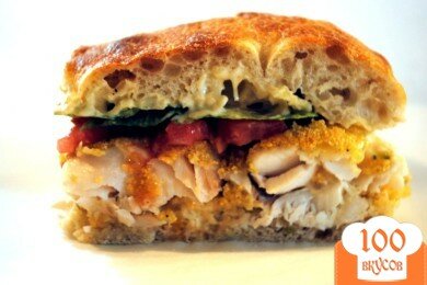 Фото рецепта: «Сэндвич с рыбой и соусом тартар»