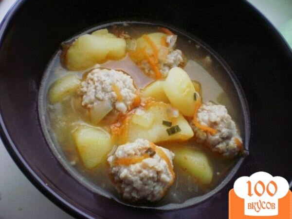 Фото рецепта: «Густой суп с фрикадельками»