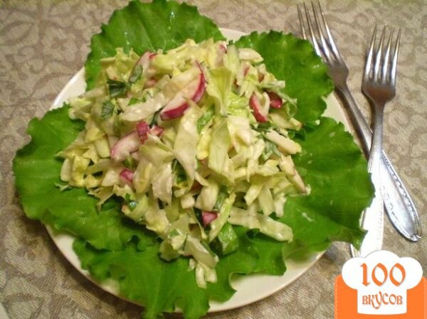 Фото рецепта: «Овощной салат с яблоком и майонезом»