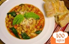 Фото рецепта: Суп с пастой, фасолью и овощами