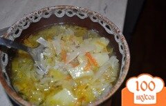 Фото рецепта: Суп рисовый из капусты