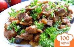 Фото рецепта: Свинина с баклажанами в остром соусе