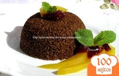 Фото рецепта: Шоколадный кускус с теплым манго и мятой.