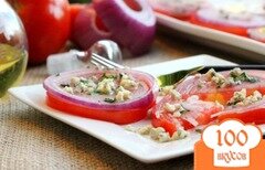 Фото рецепта: Салат со свежими помидорами и луком