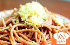 Фото рецепта: Спагетти с помидорами и чесноком