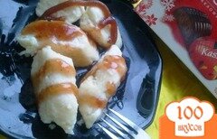 Фото рецепта: «Ленивые вареники с клубничным соусом»