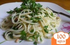 Фото рецепта: Спагетти с петрушечным песто