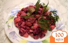 Фото рецепта: Овощной салат с шампиньонами