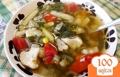Фото рецепта: Овощной суп с бобовыми