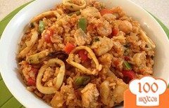 Фото рецепта: Рис с морепродуктами в мультиварке