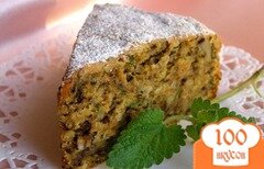 Фото рецепта: Мятный морковный пирог с грецкими орехами