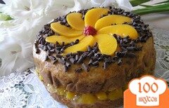 Фото рецепта: Греческий торт с персиками