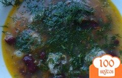 Фото рецепта: Фасолевый суп с фрикадельками