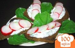Фото рецепта: Горячие бородинские тосты с редисом