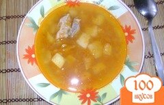 Фото рецепта: Гороховый суп со свиными ребрышками
