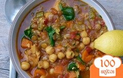 Фото рецепта: Марокканский суп с рисом, нутом и чечевицей