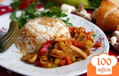 Фото рецепта: Соте с курицей и грибами (турецкая кухня)