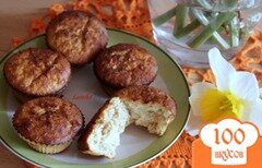 Фото рецепта: Кексики с овсянкой, творогом и абрикосовым джемом