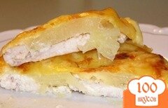 Фото рецепта: Куриное филе, запеченное с картофелем