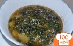 Фото рецепта: Крапивный суп с яйцом