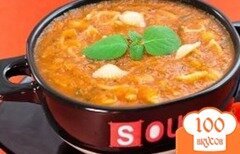 Фото рецепта: Томатный крем-суп с макаронами