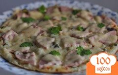 Фото рецепта: Пицца на сковороде с ветчиной