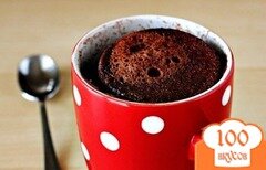 Фото рецепта: Шоколадный кекс в кружке