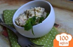 Фото рецепта: Рисовый салат с копченой курятиной