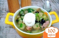 Фото рецепта: «Овощной суп с кабачками и сардельками»
